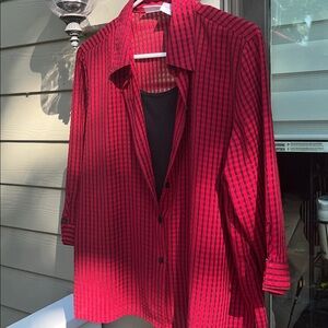 Red Striped Women's Blouse